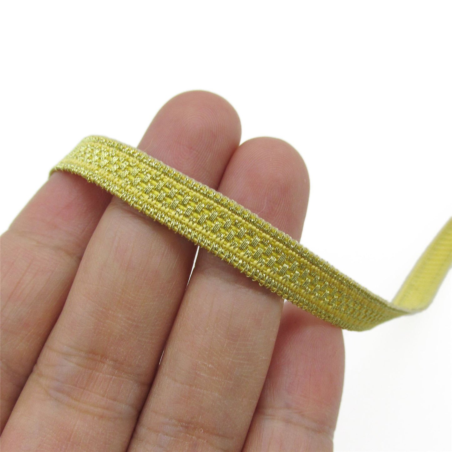 Metallic Flat Braid - Gold - 8mm - by the metre - 7437