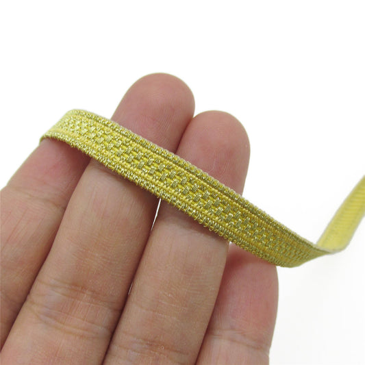 Metallic Flat Braid - Gold - 8mm - by the metre - 7437