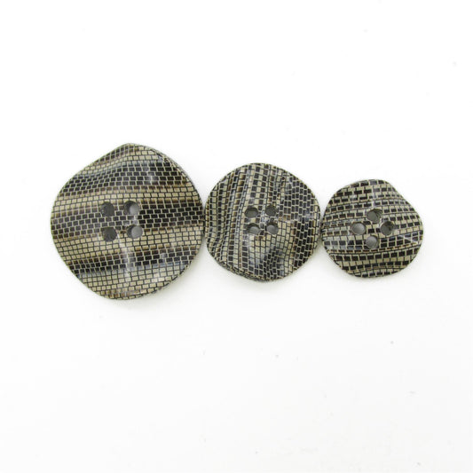 Brick Pattern Wavy Buttons x 5pcs - 5216