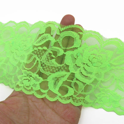Fluorescent Wide Rose Lace - 85mm - by the metre - 5413