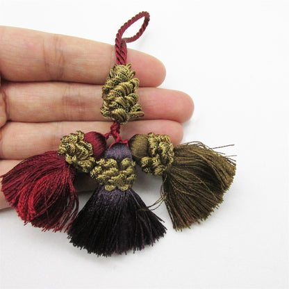 Triple Tassel with Ruff Top - 7cm - 9669