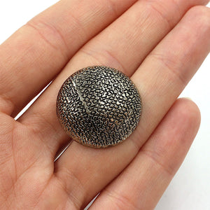 Metal Patterned Round Dome Shank Button 6111