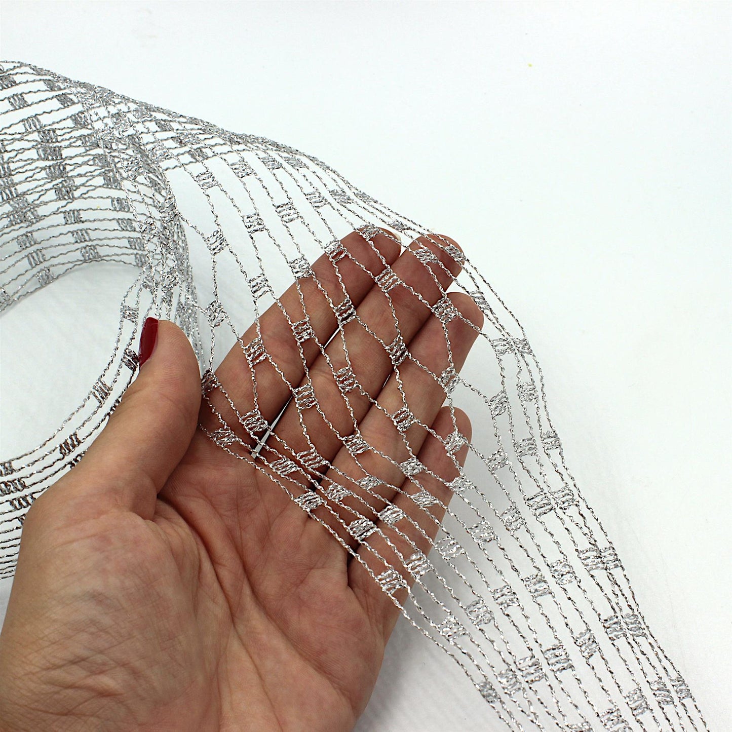 Expandable Wired Lurex Net Braid x 1m - 9511