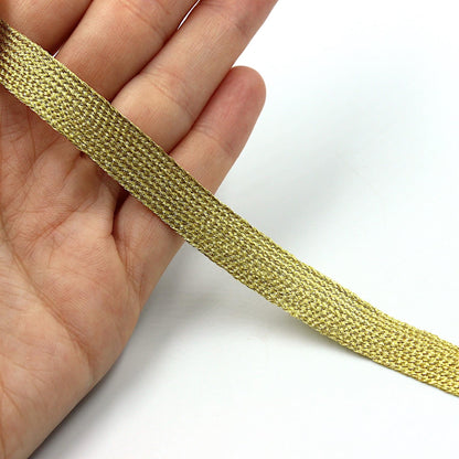 Woven Metallic Flat Braid 12mm x 1m - 5018
