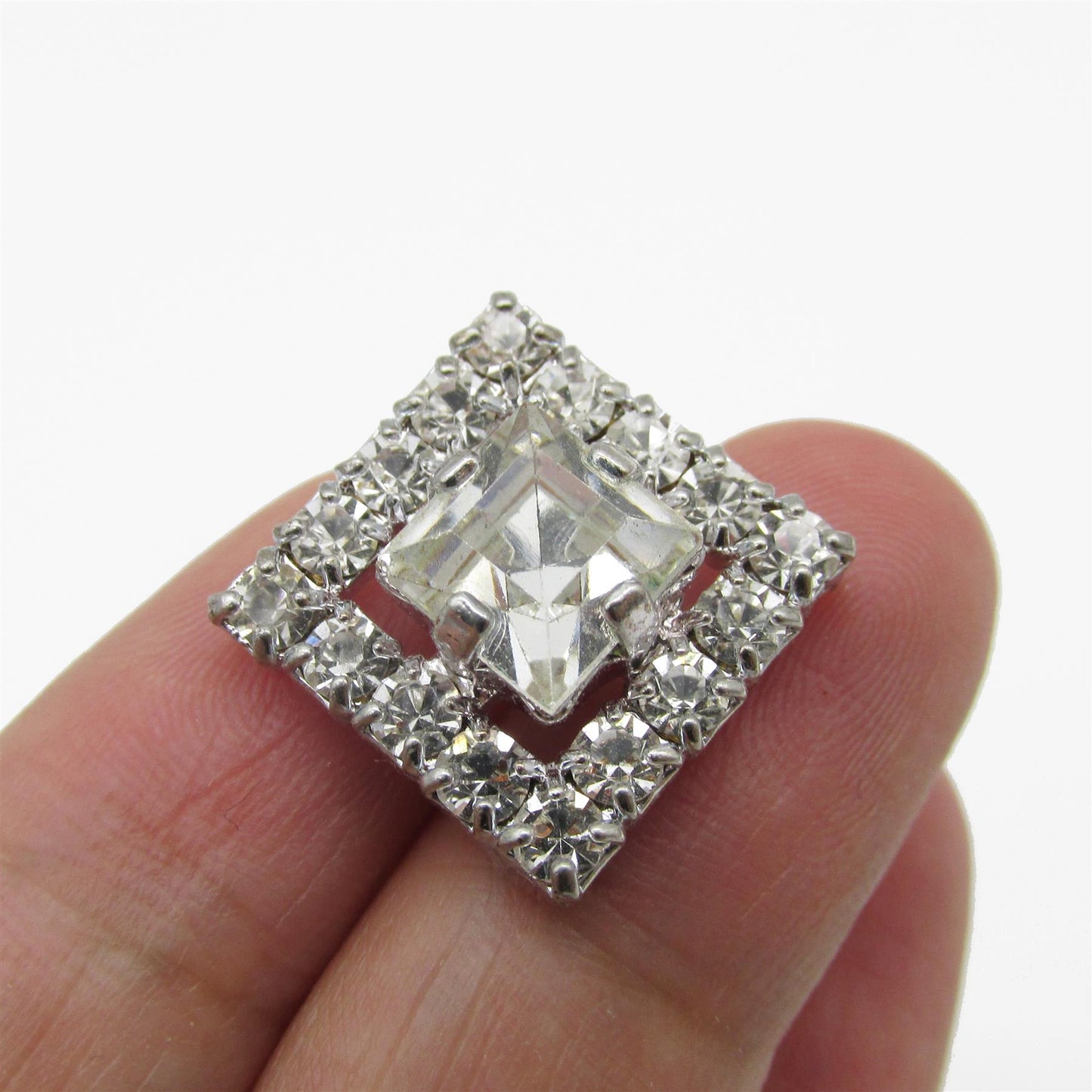 Square Diamante Button - 4350