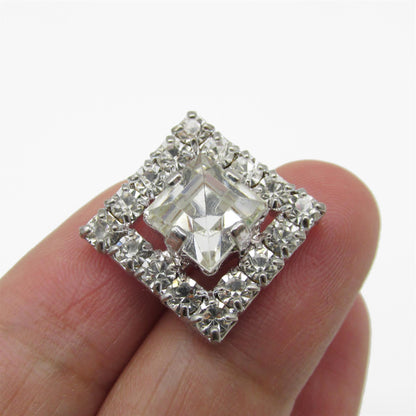 Square Diamante Button - 4350
