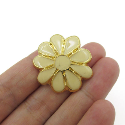 Enamel Flower Button - 4379