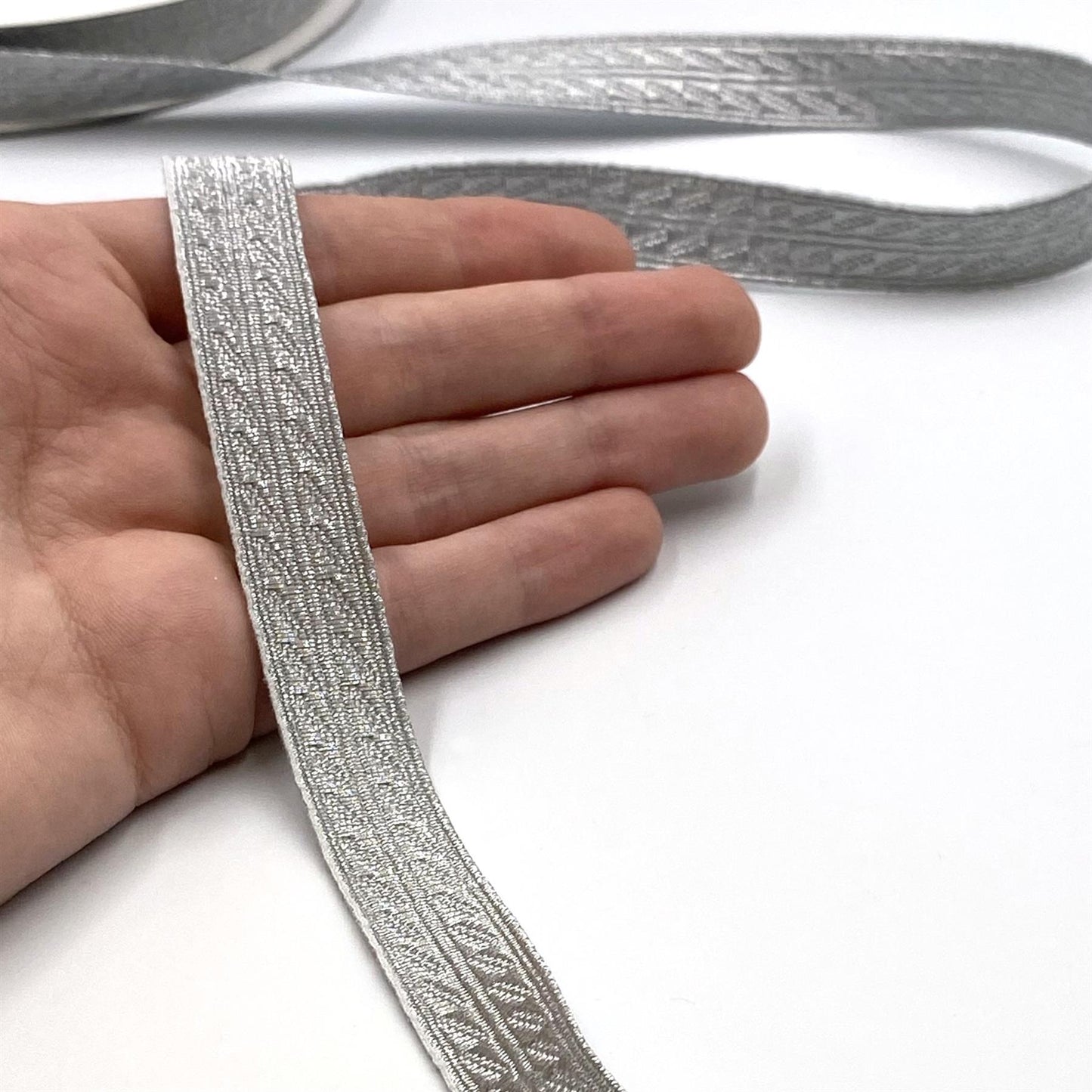 Metallic Braid with Embossed Row Design x 1m - 7548