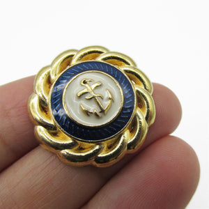 Rope And Anchor Enamel Button 4450