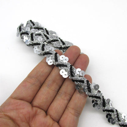 Sequin and Lurex Zigzag Braid - 10mm - by the metre - 3145
