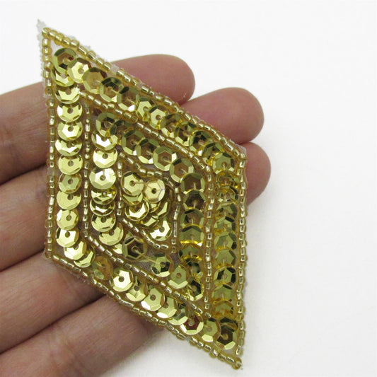 Sequin Diamond Motif - Gold - 18mm - 4485