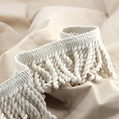 Chunky Cotton Bullion Fringe - Natural - 9cm - by the metre - 5594
