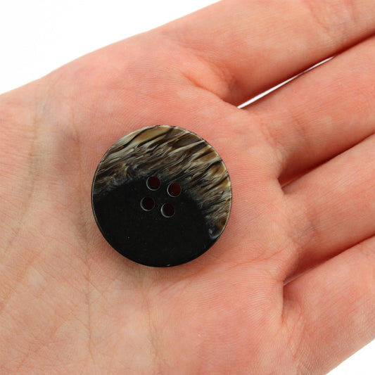 Two-Tone Textured Edge Four-Hole Buttons x 5pcs - 6112