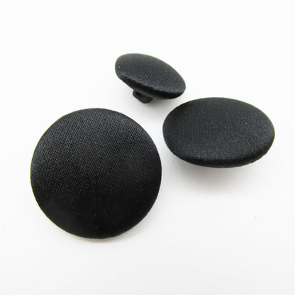 Satin Covered Black Button - 4451