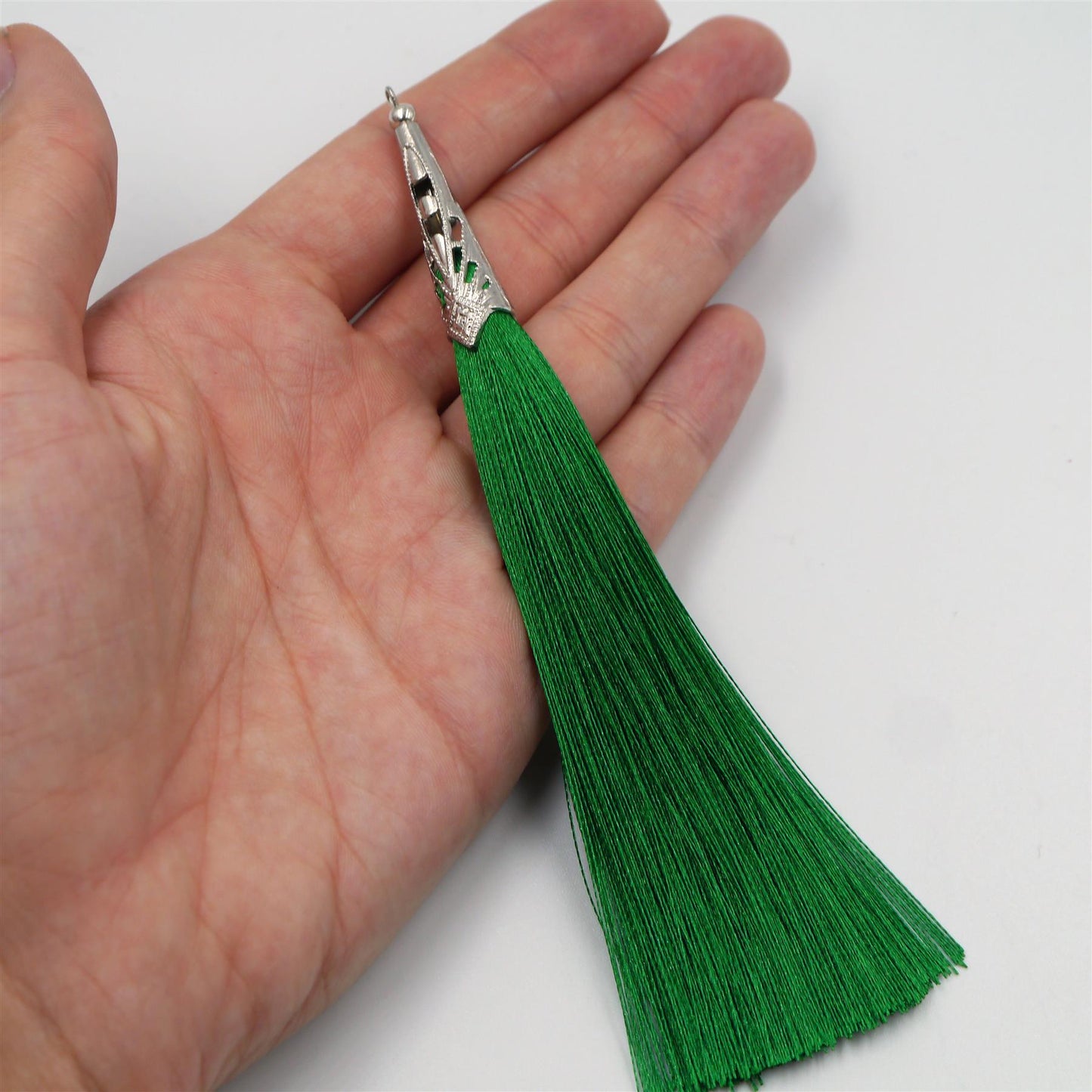 Silky Tassel with Ornate Metal Cap - 13cm - 7597