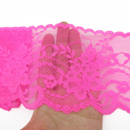 Fluorescent Wide Flower Lace - 10cm - by the metre - 5414