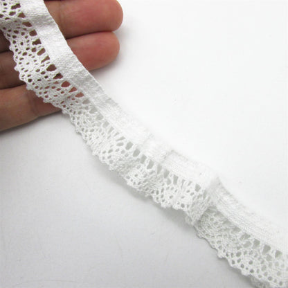 Elasticated Cotton Crochet Lace 20mm x1m - 9835