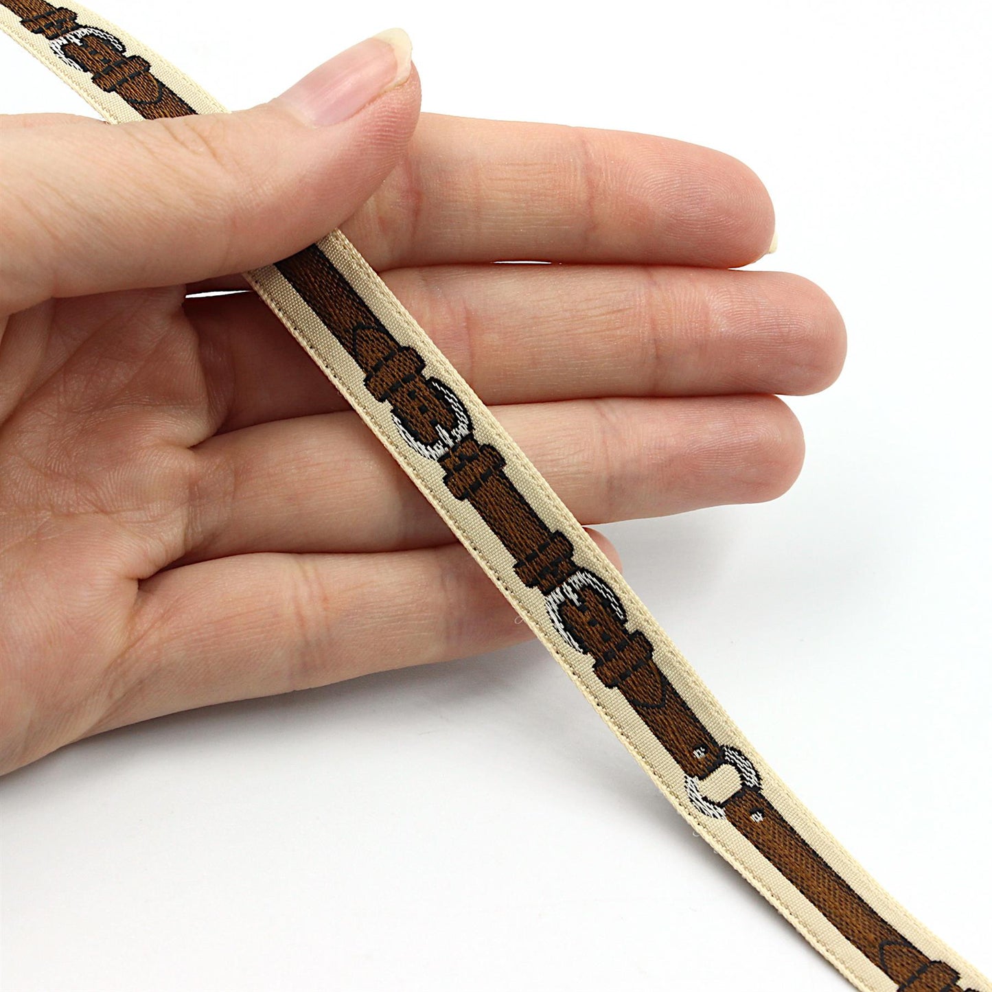 Braid with Belt and Buckle Pattern 10mm x 1m - 9632