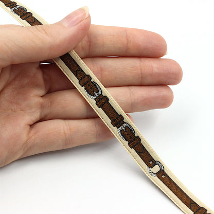 Braid with Belt and Buckle Pattern 10mm x 1m - 9632