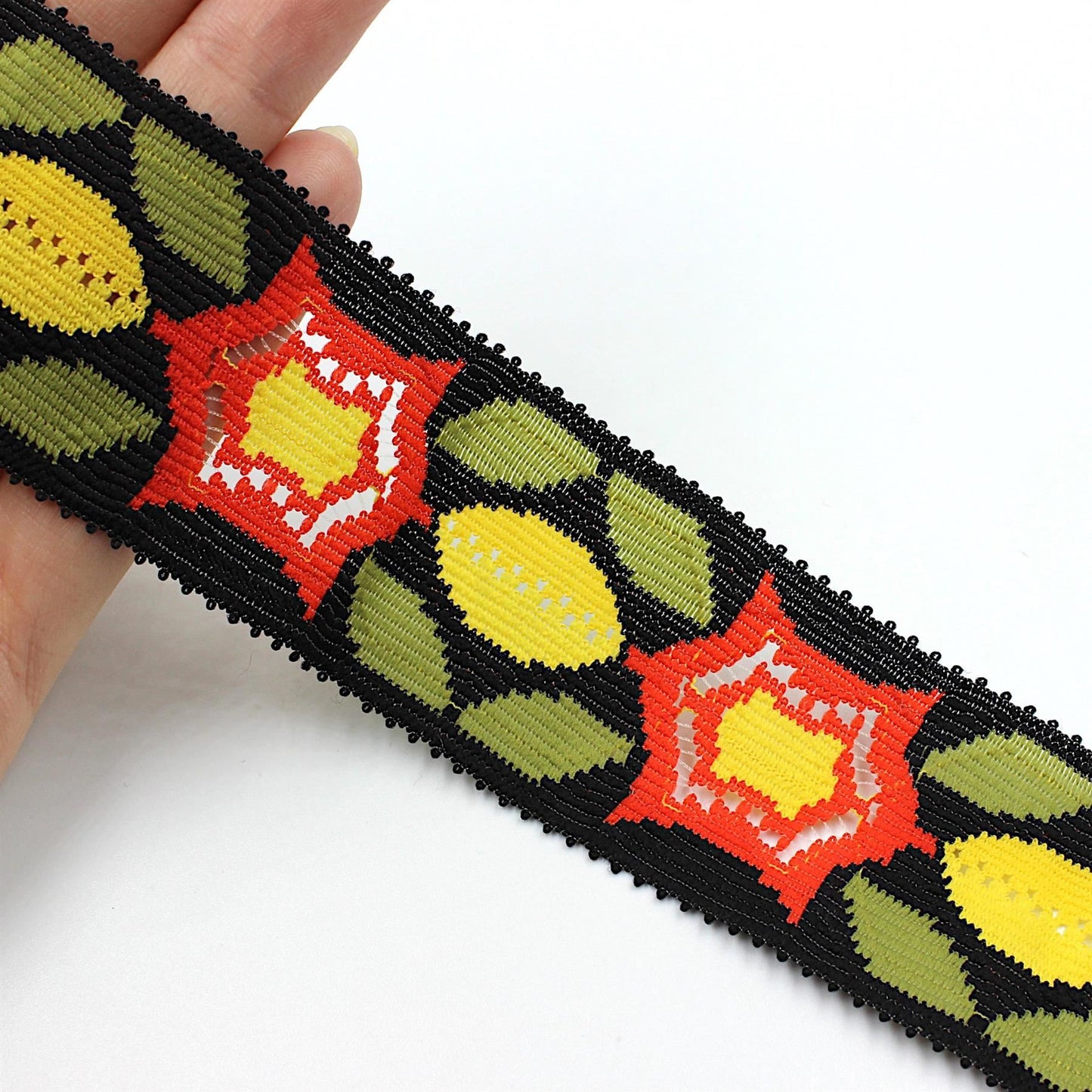 Geometric Flower and Leaf Braid - 35mm - by the metre - 5330