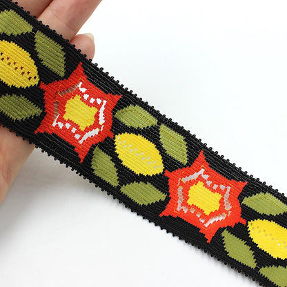 Geometric Flower and Leaf Braid - 35mm - by the metre - 5330