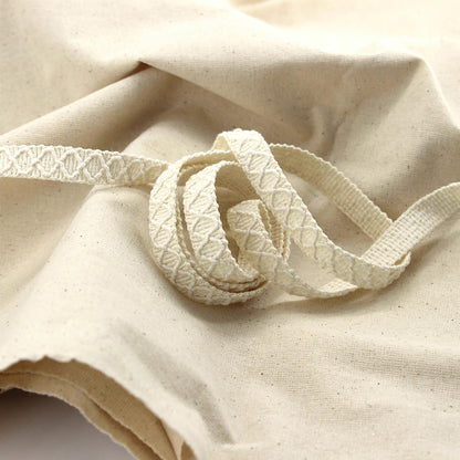 Cotton Criss Cross Gimp Braid - Natural - 12mm - by the metre - 5580