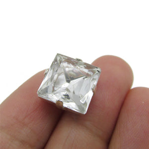 Square Single Diamante Button 4347