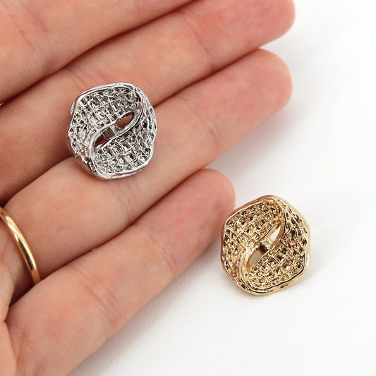 Metal Textured Shank Button - 28L (18mm) - 5615