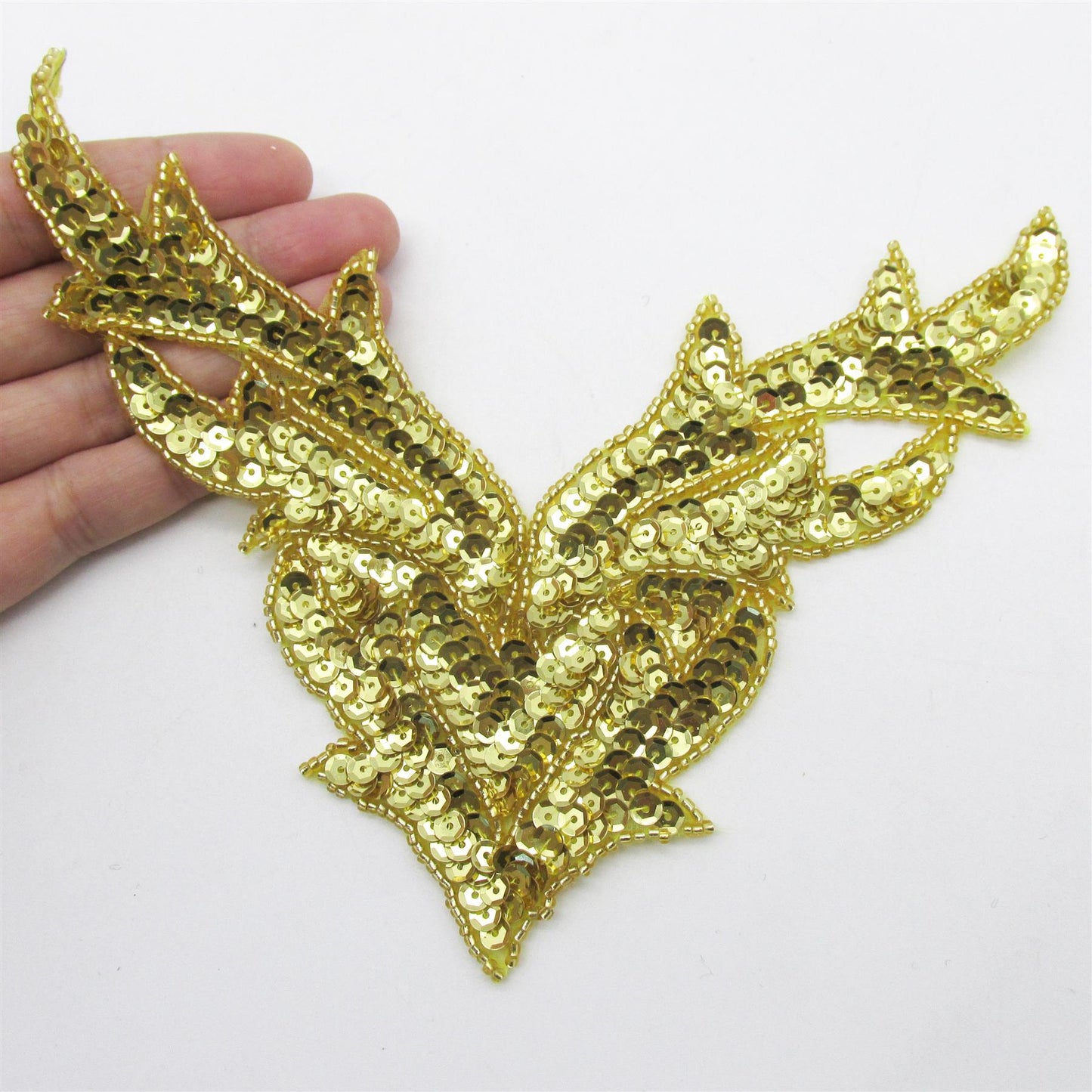 V Shaped Sequin Motif - Gold - 19cm - 9324
