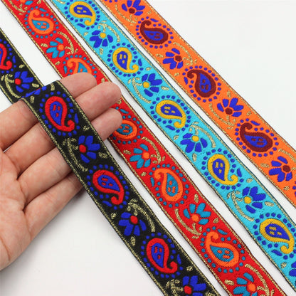Bright Multi Coloured Paisley Braid 23mm 6551