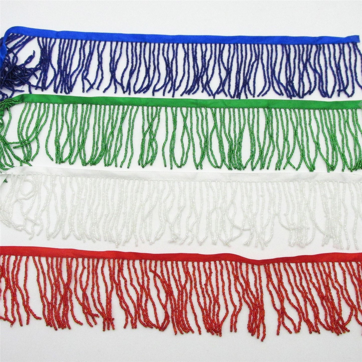 Seed Beaded Fringe on Ribbon - 75mm - by the metre - 7570