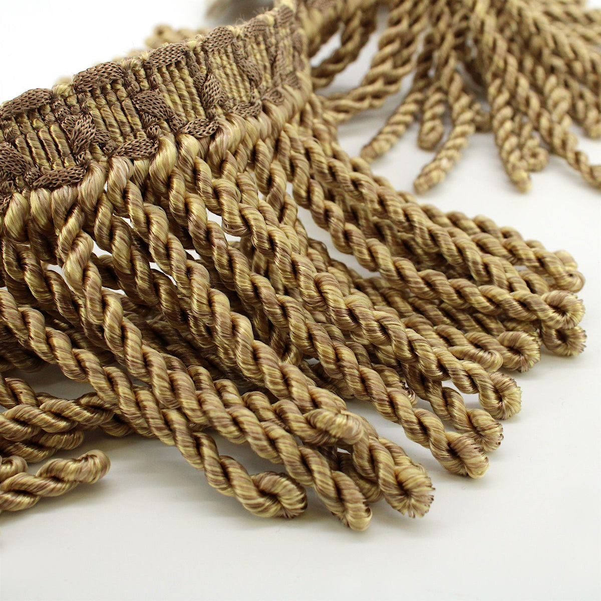 Rayon Bullion Fringe with Decorative Header - 12cm - by the metre - 5504