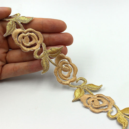 Iron-On Flower Braid - 38mm - by the metre - 9091