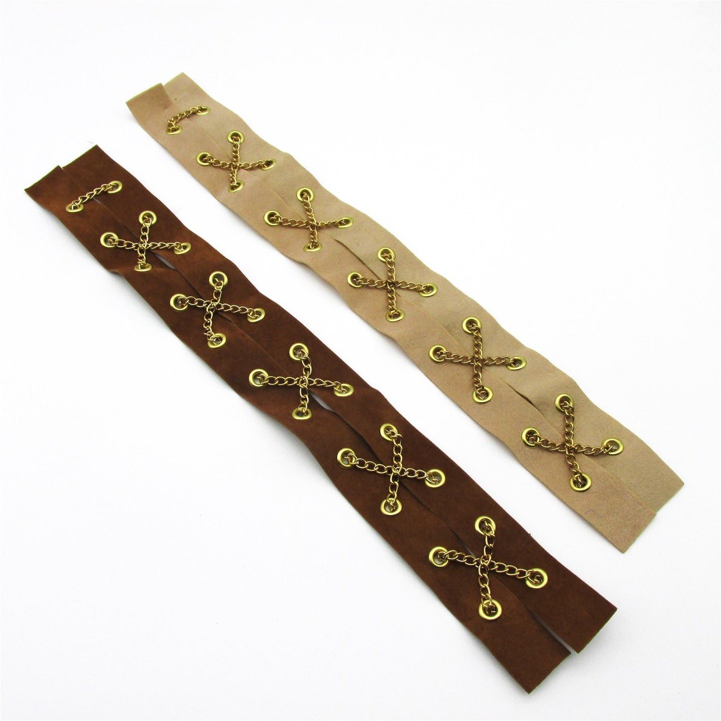 PU Suedette and Eyelets with Chain - 30cm - 9832