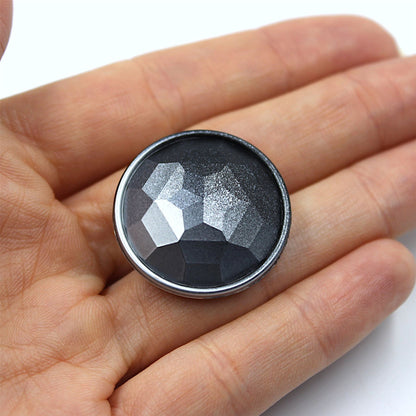 Metallic Coloured Faceted Plastic Button 4403