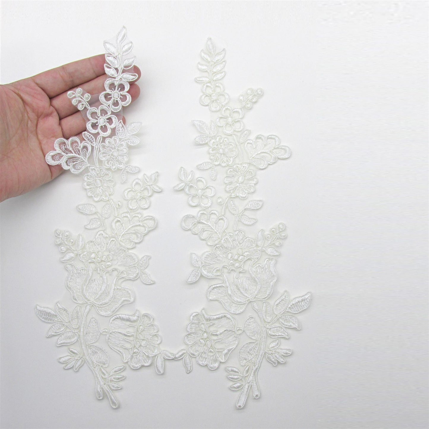 Large Corded Laced Flower Motifs - 30cm - Pair - 5367