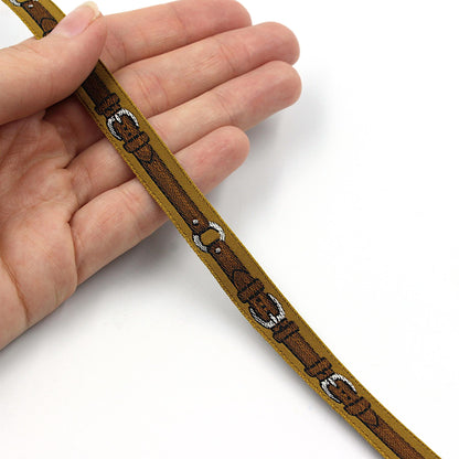 Braid with Belt and Buckle Pattern 10mm x 1m - 9632
