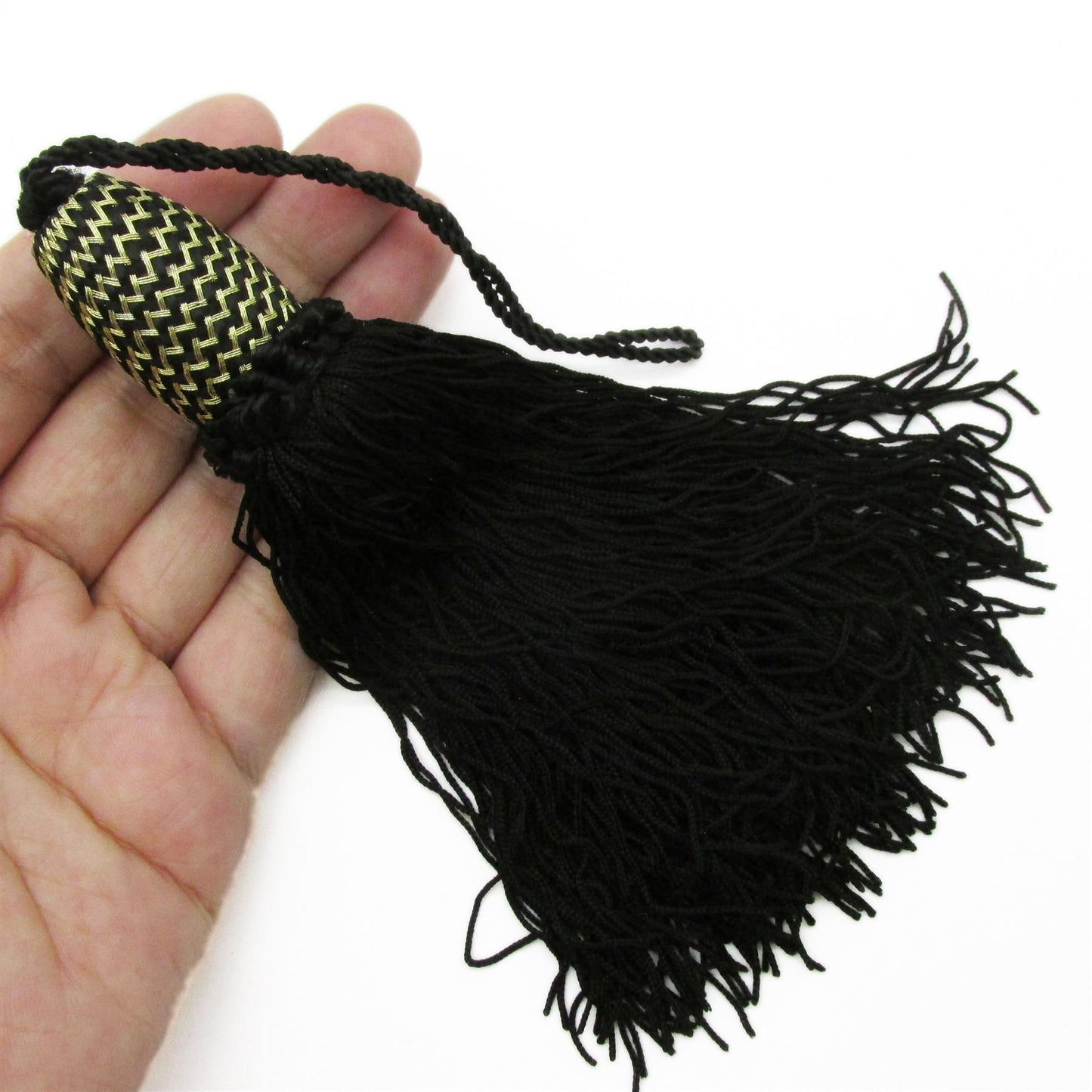 Tassel with Metallic Zigzag Pattern - 15cm - 8241