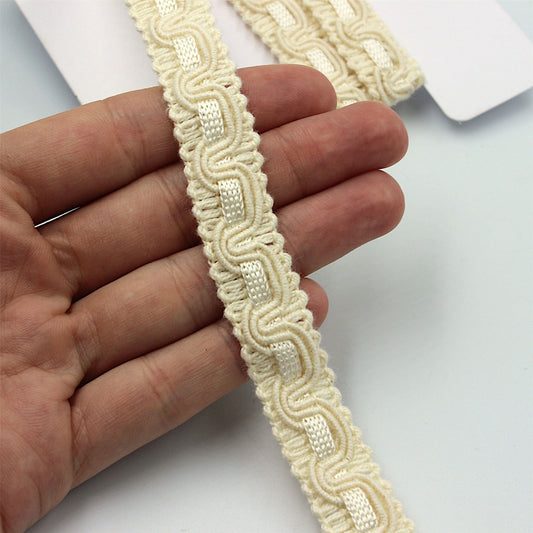 Cotton Braid With Slotted Ribbon Natural 18mm x1m - 9172