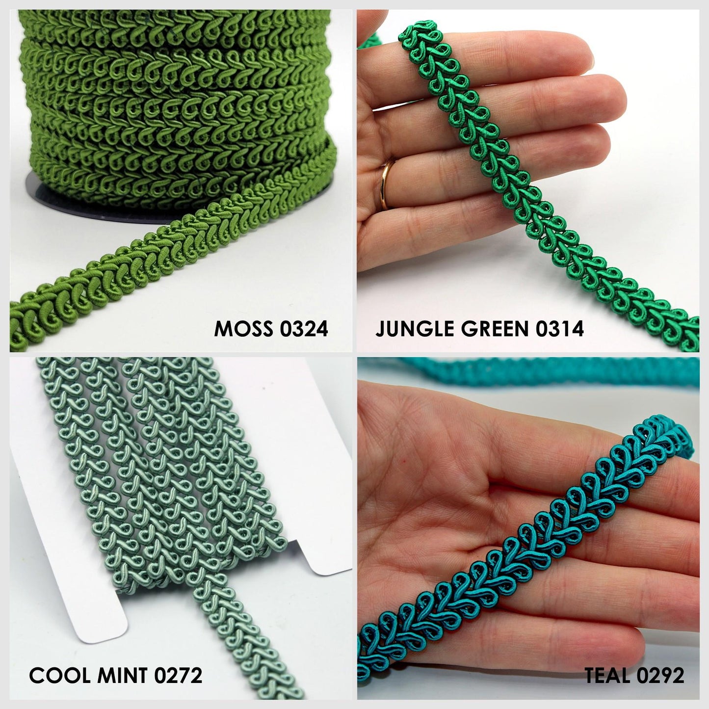 Gimp Braid in Feather Design - 12mm - by the metre - 9893