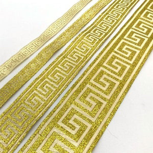 Greek Key Design Metallic Braid Gold 9863