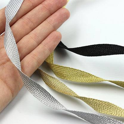 Woven Metallic Flat Braid 12mm x 1m - 5018