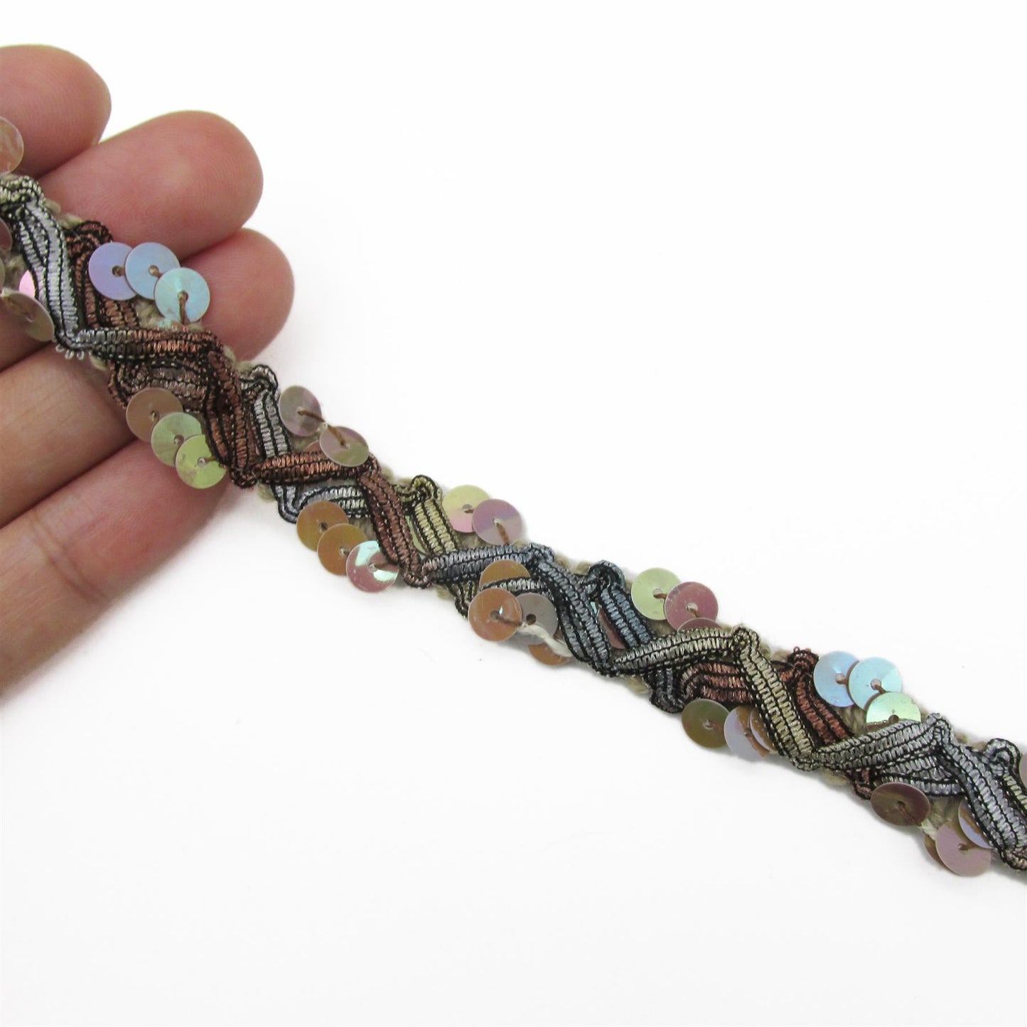 Sequin and Zigzag Ribbon Braid - 15mm - by the metre - 9238