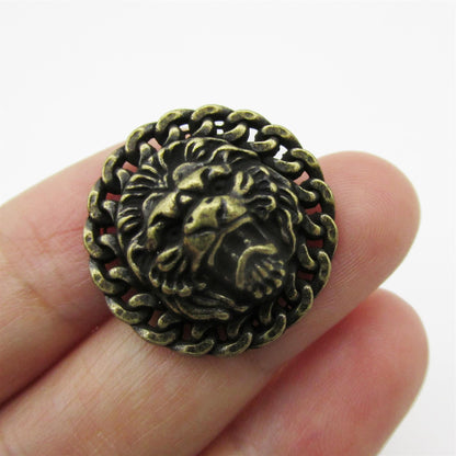 Metallic Lion Head Button 4400
