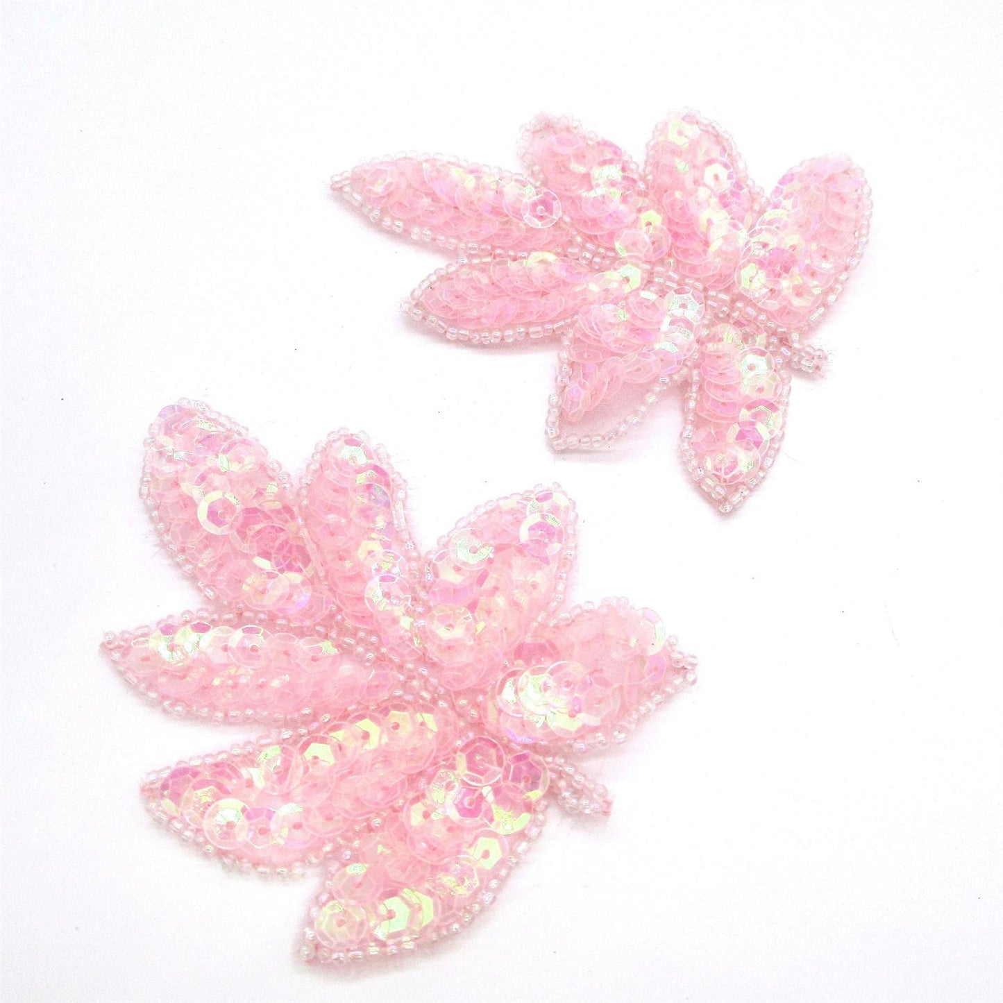 Sequin Leaf Motif Pair 9cm 7638