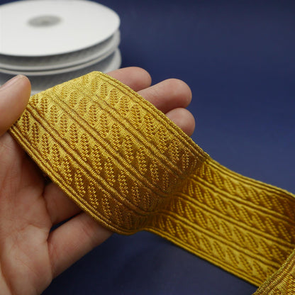 Metallic Braid With Embossed Row Design 7548