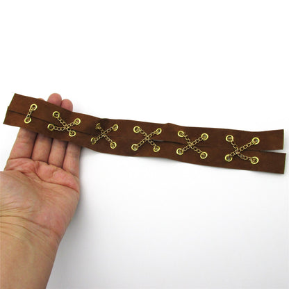 PU Suedette and Eyelets with Chain - 30cm - 9832