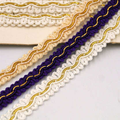 Vintage Braid with Metallic Wave - 10mm - by the metre - 1724