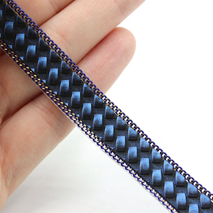 Textured Hotfix Braid with Chain - 12mm - by the metre - 5369