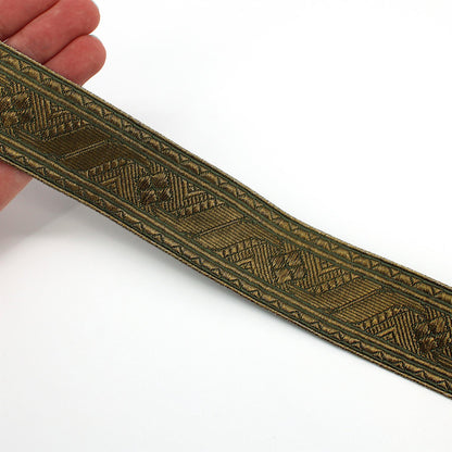 Ornate Metallic Braid with Wave Design - 35mm - by the metre - 5563